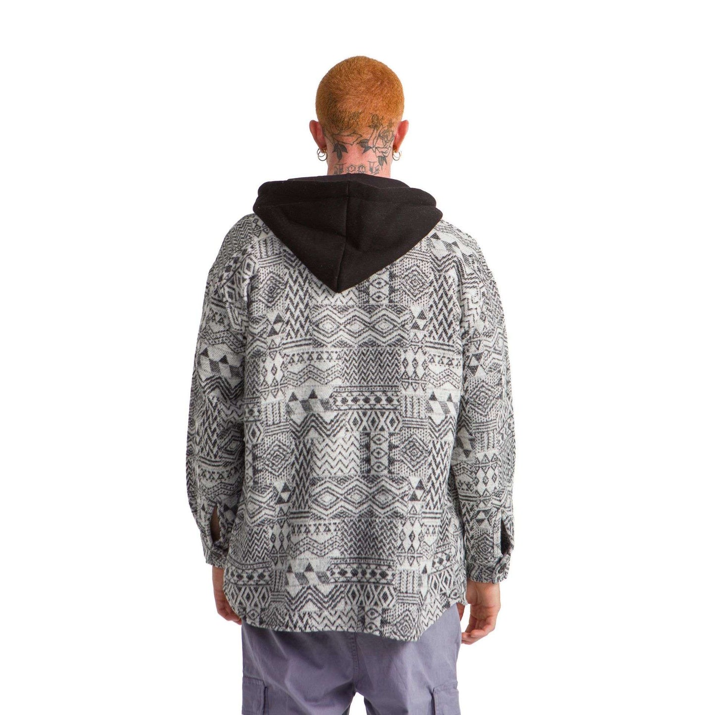 Grey Designed plaid Jacket Repeated Seamless Geometric Pattern