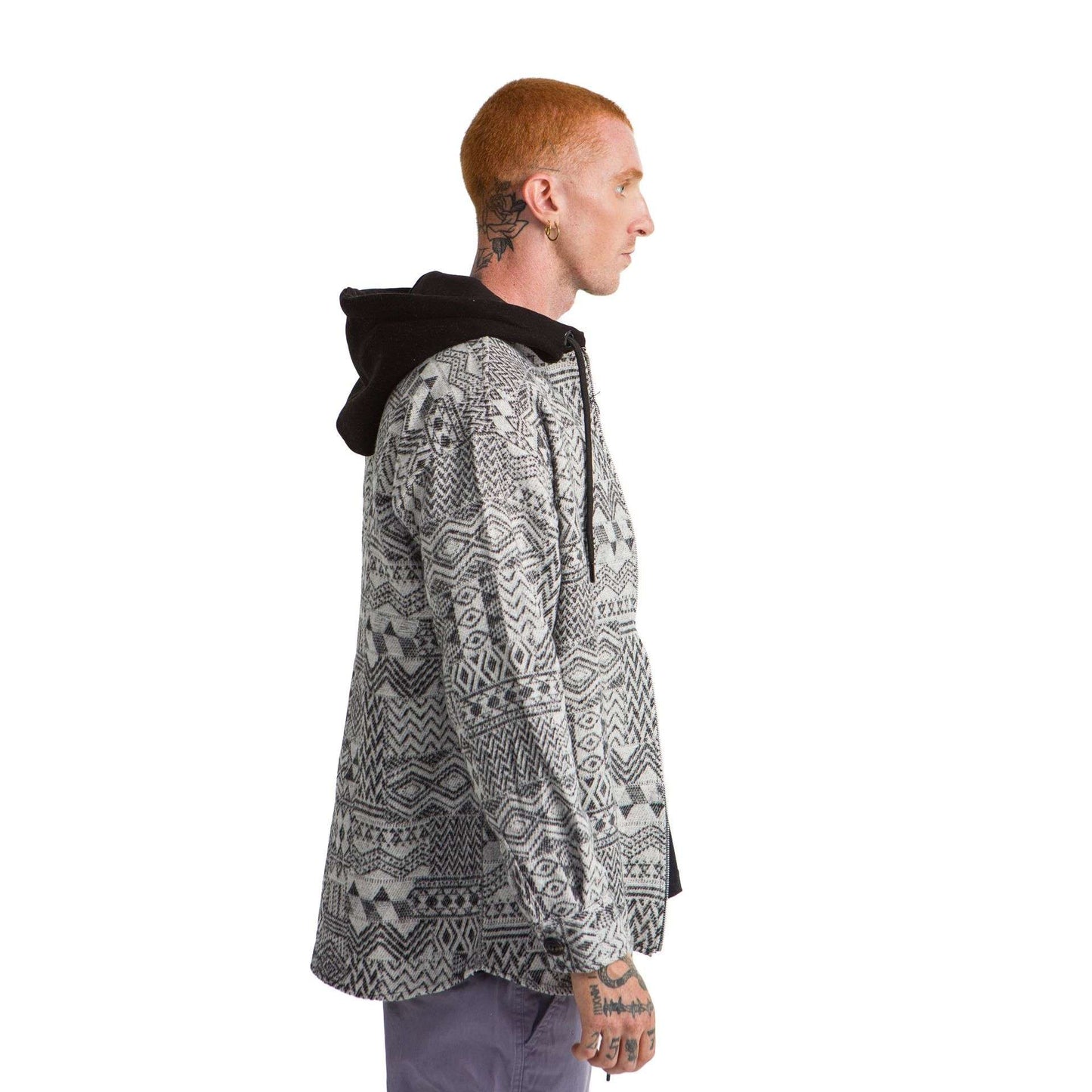 Grey Designed plaid Jacket Repeated Seamless Geometric Pattern