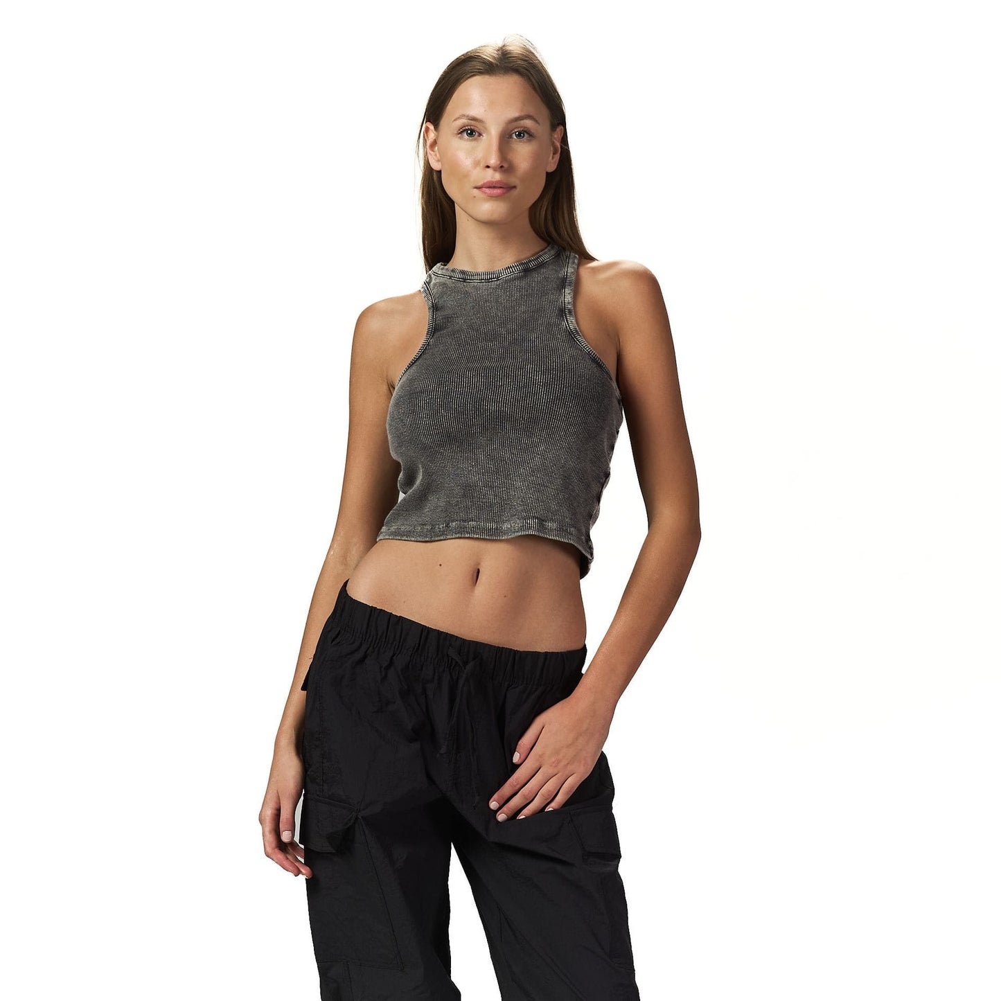 Grey washed sleeveless X body