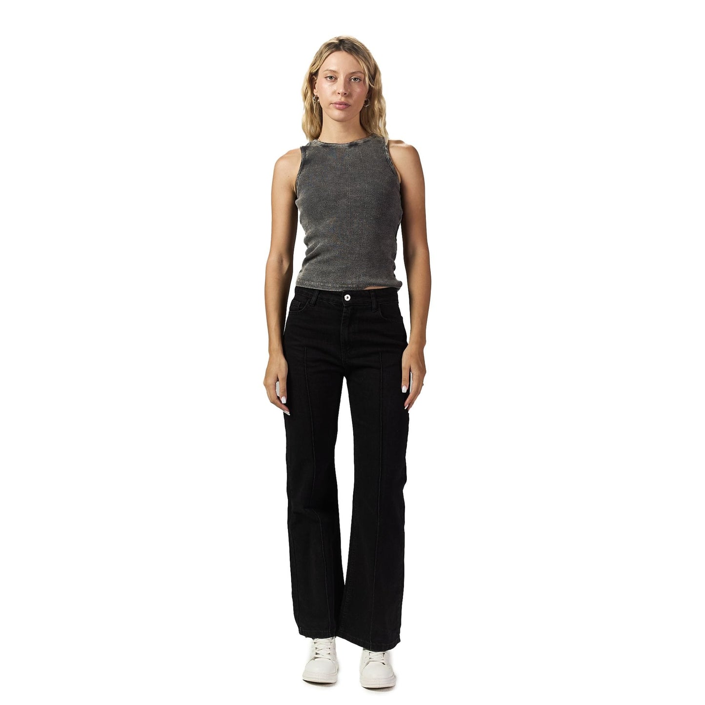 Grey washed sleeveless body