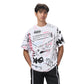 Leave me alone white oversized printed t-shirt