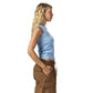Light blue washed Sleeveless body