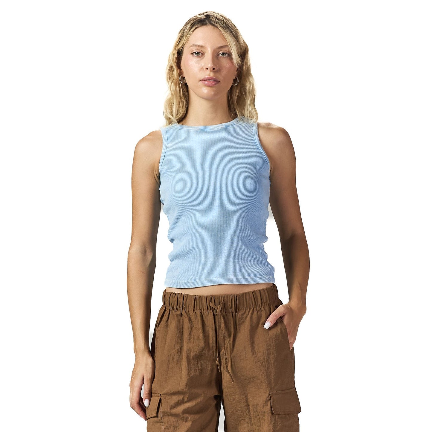 Light blue washed Sleeveless body