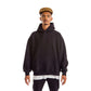 Men Black Heavy Melton Hoodie