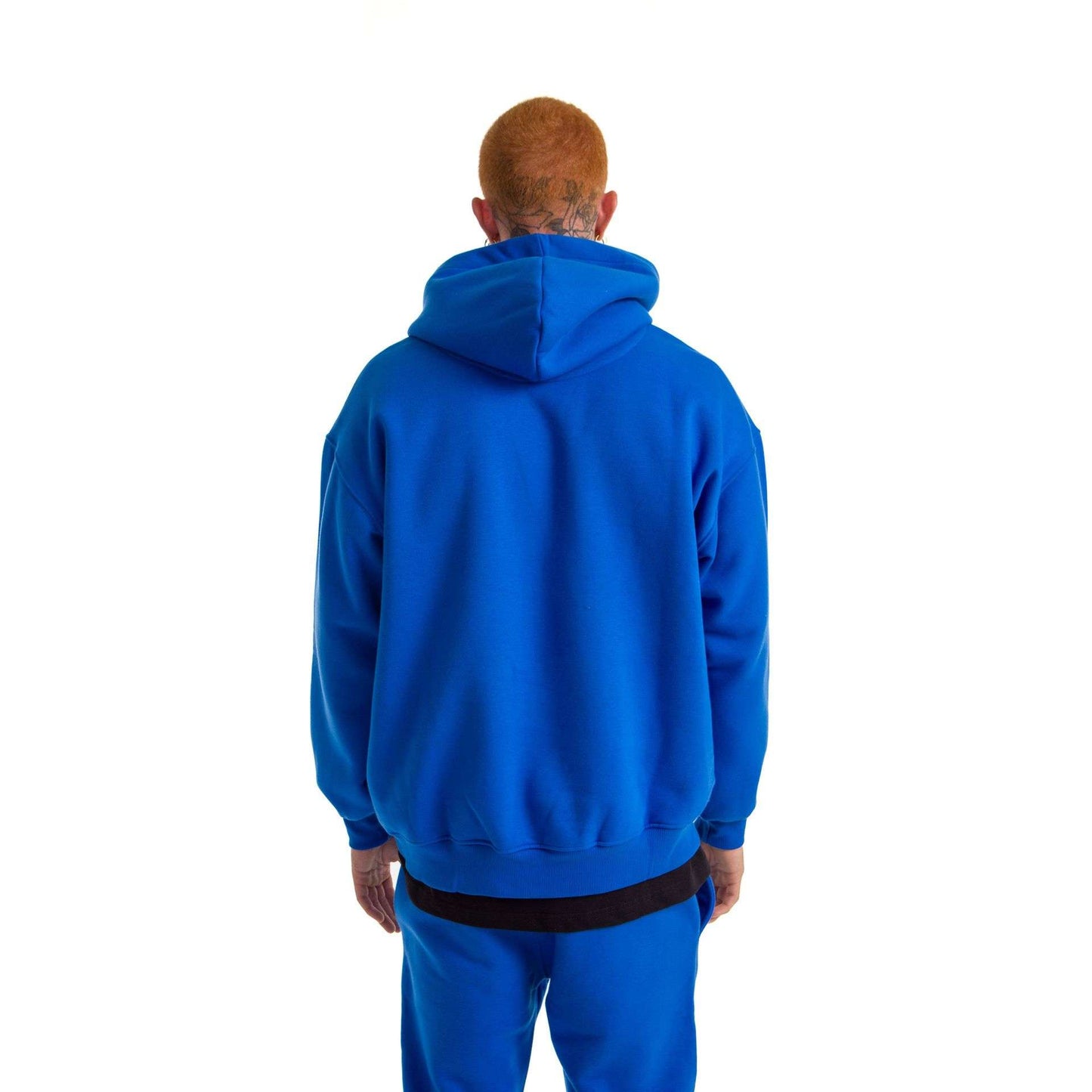 Men Blue Heavy Melton Hoodie