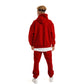 Men Burgundy Melton Plain Hoodies set