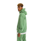 Men Green Heavy Melton Hoodie