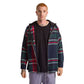 Navy Blue Hoodie Checkered plaid Jacket striped Green wide striped