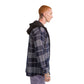 Navy Blue Hoodie Plaid jacket striped White