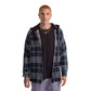 Navy Blue Hoodie Plaid jacket striped White
