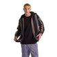 Navy Blue Plaid Jacket Hoodie Striped Beige