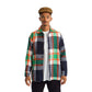 Navy Checkered Shirt Orang Green Wide Striped