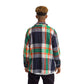 Navy Checkered Shirt Orang Green Wide Striped