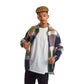 Navy Checkered Shirt Orang Green Wide Striped