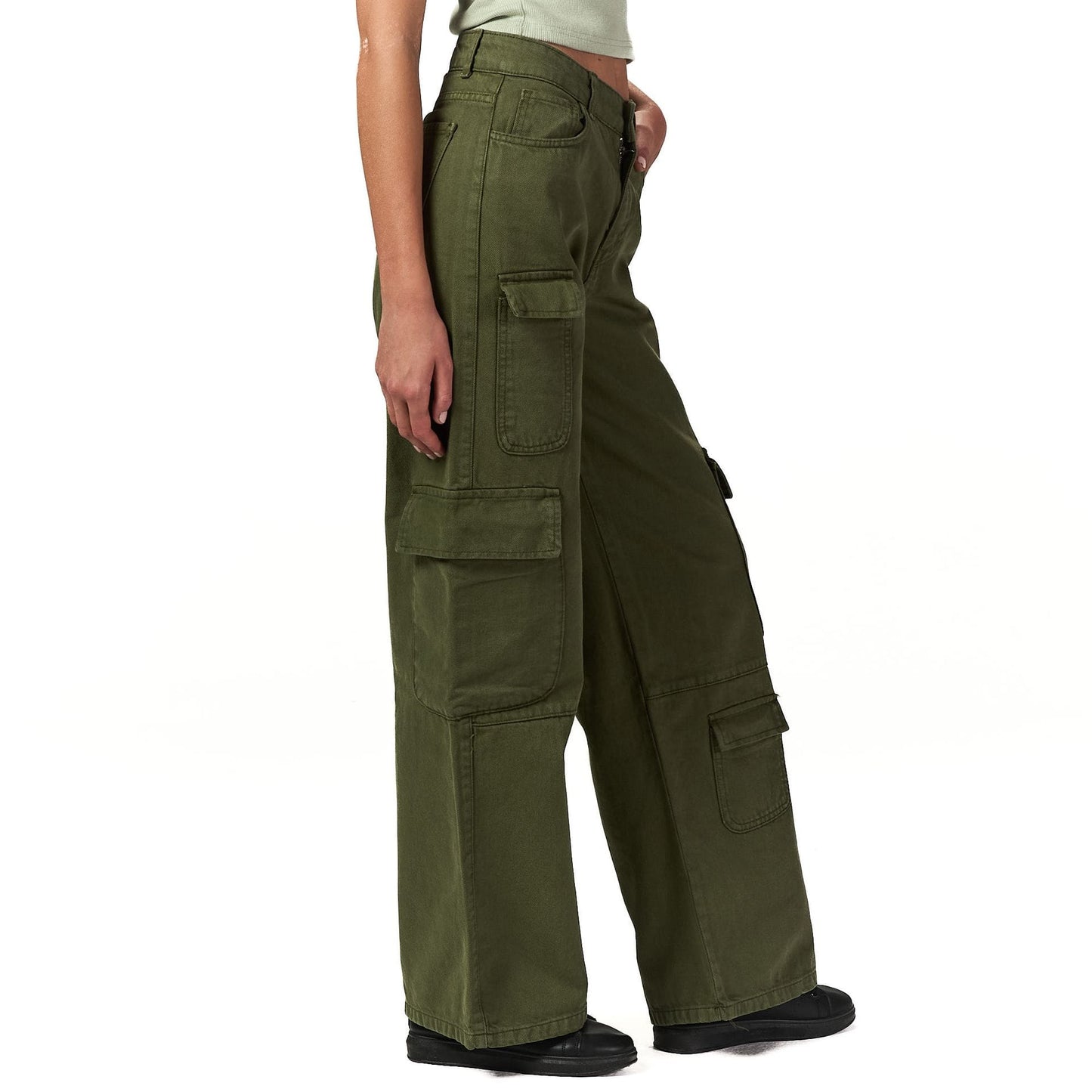 Olive Baggy Cargo Pants