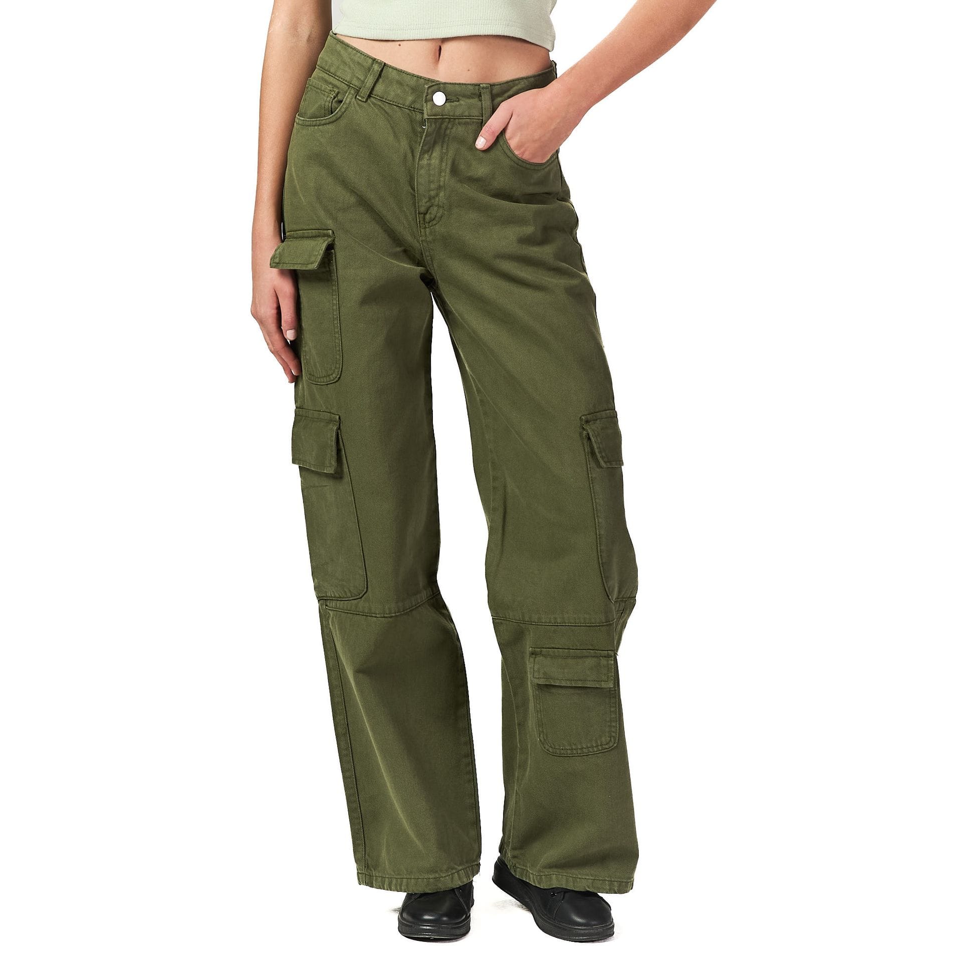 Olive Baggy Cargo Pants