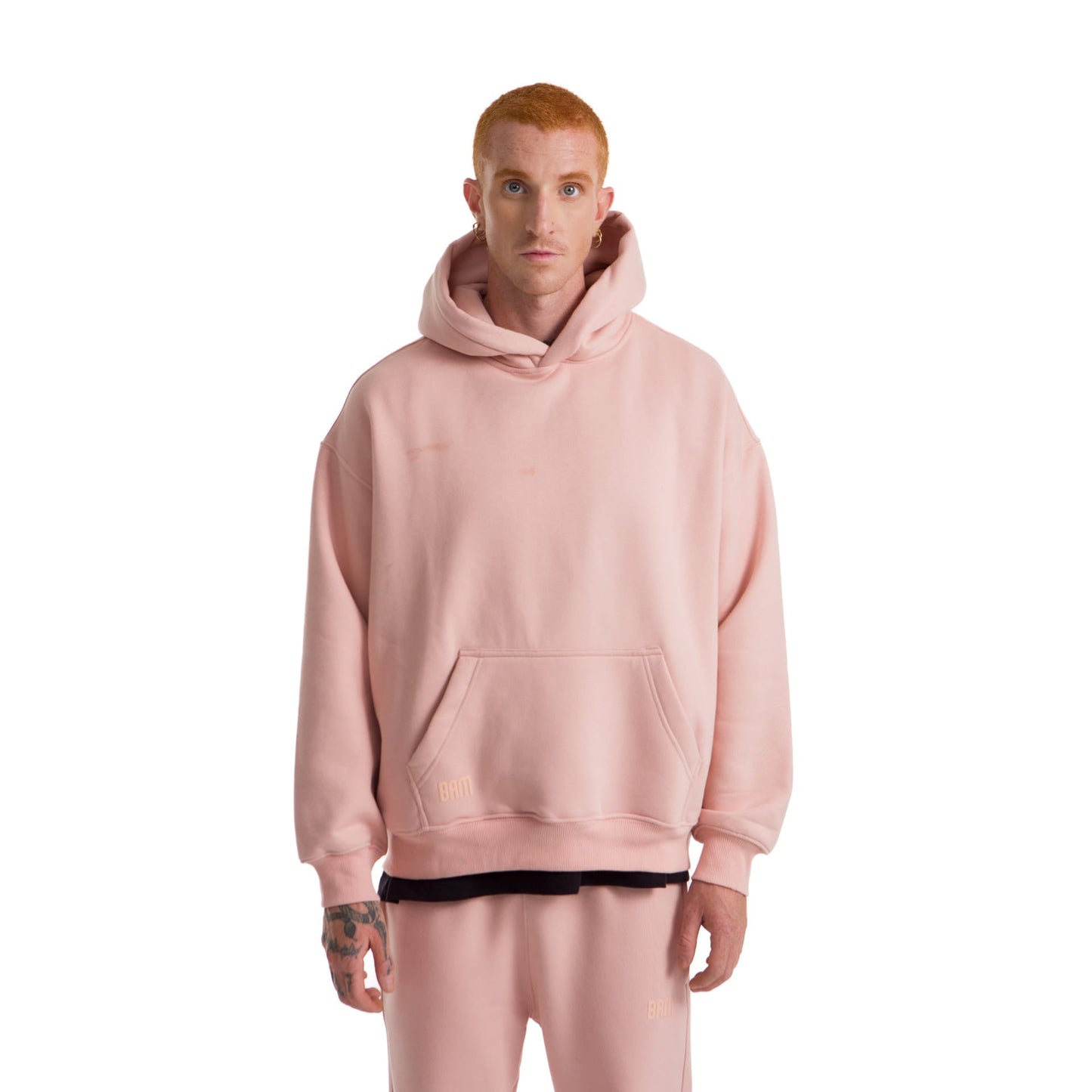 Pink Heavy Melton Hoodie