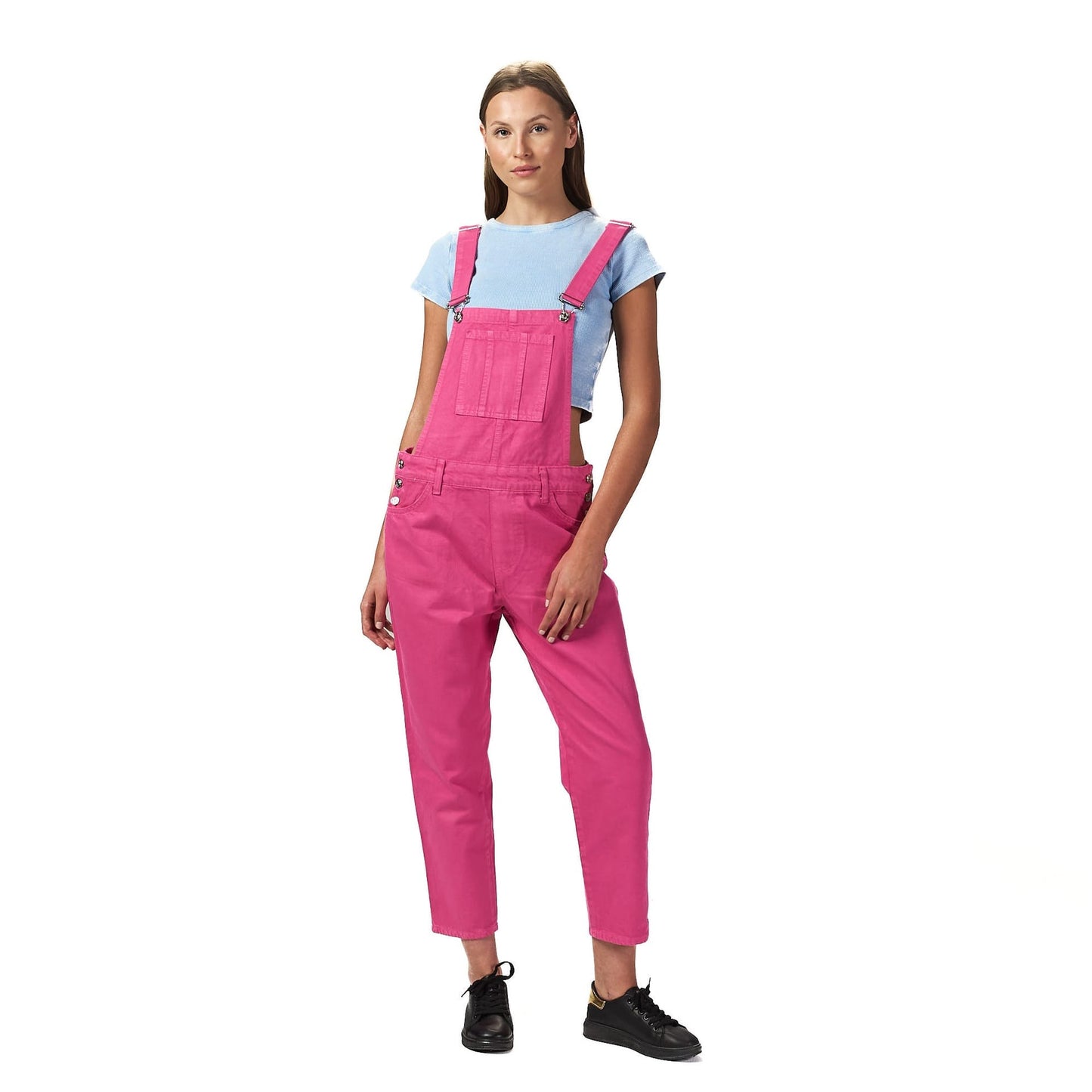 Pink dungaree dress