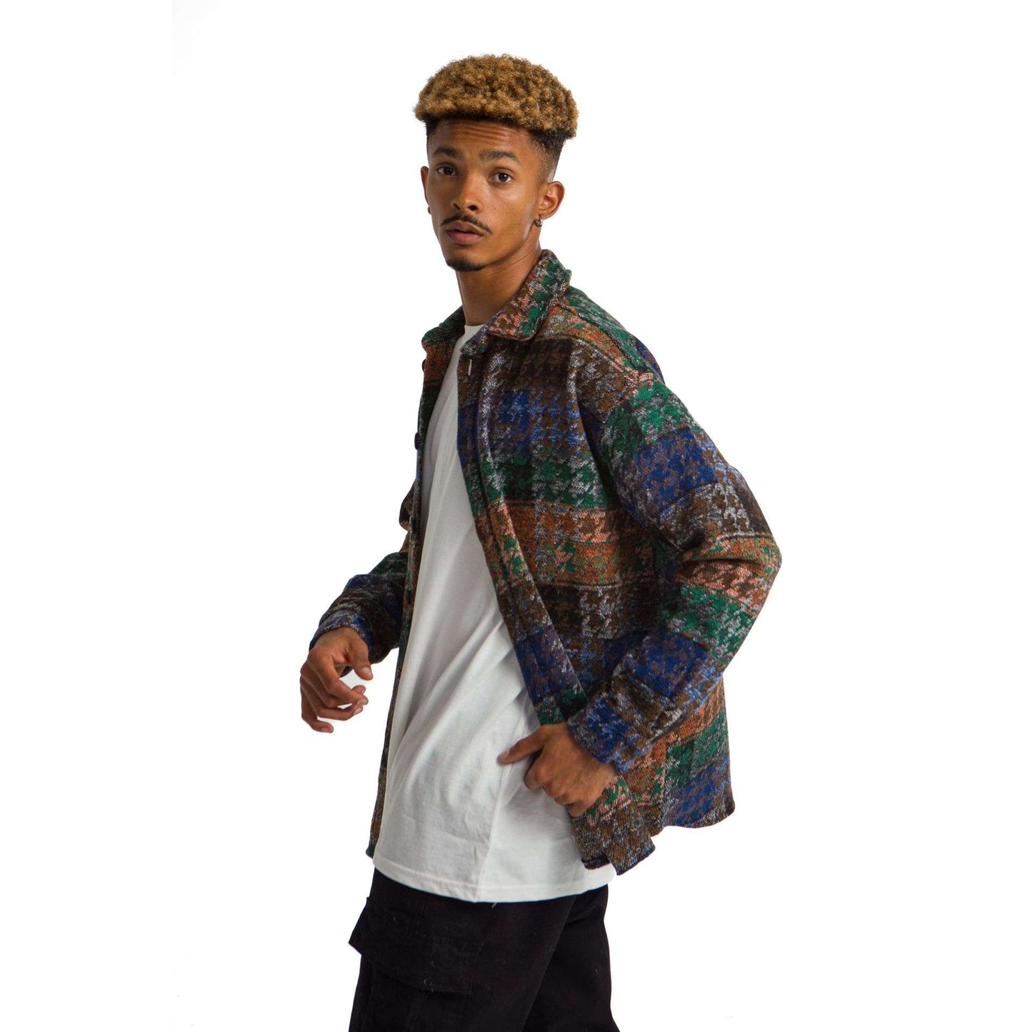 Pixel Shirt Orange Blue Brown Green