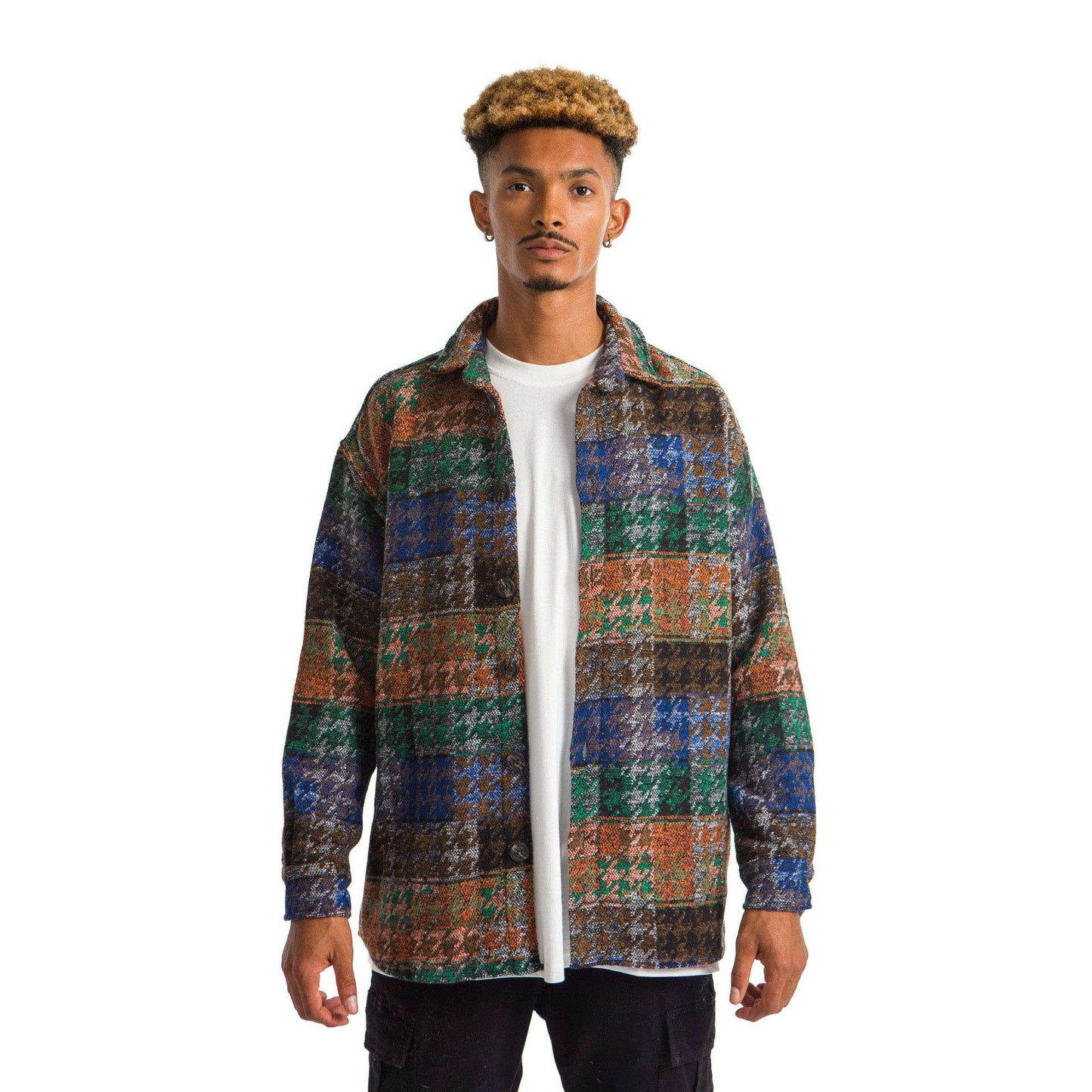 Pixel Shirt Orange Blue Brown Green