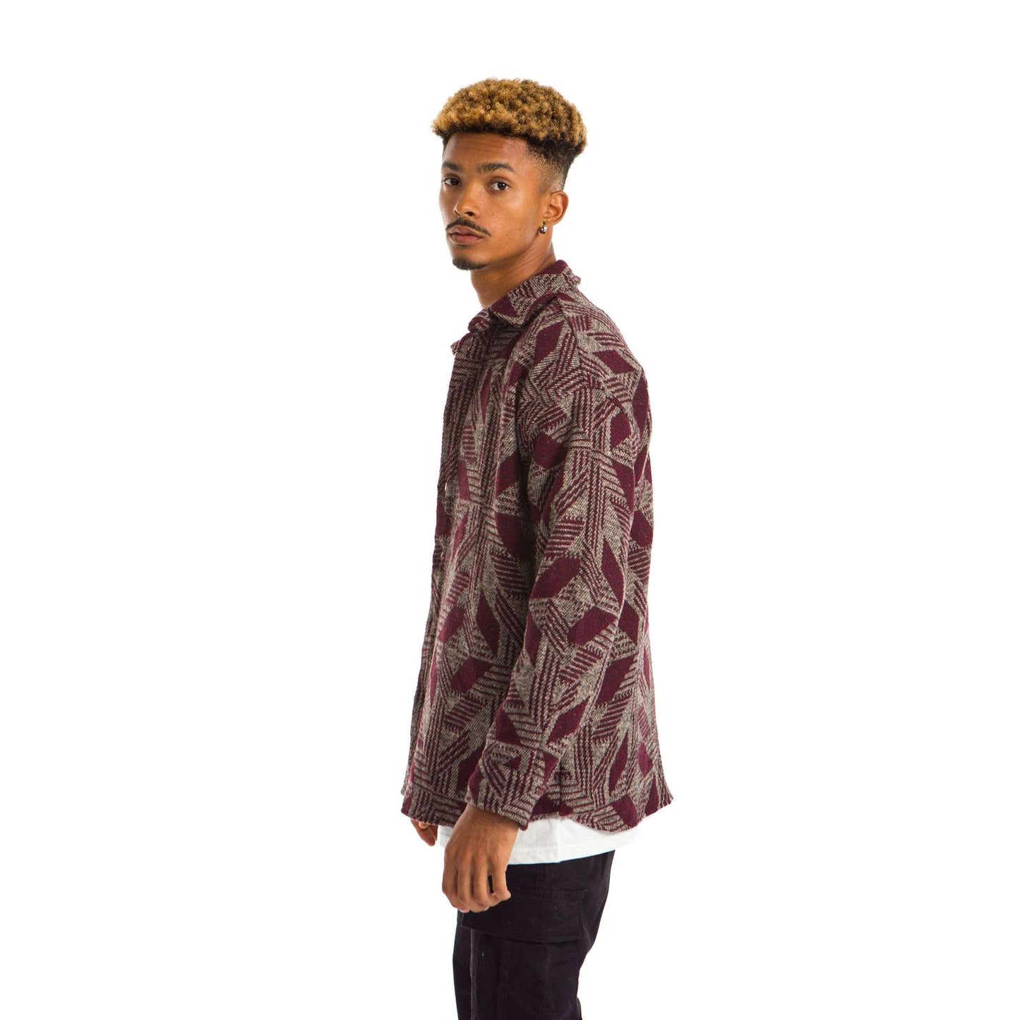 Shirt Burgundy and Brown Nesting Boxes