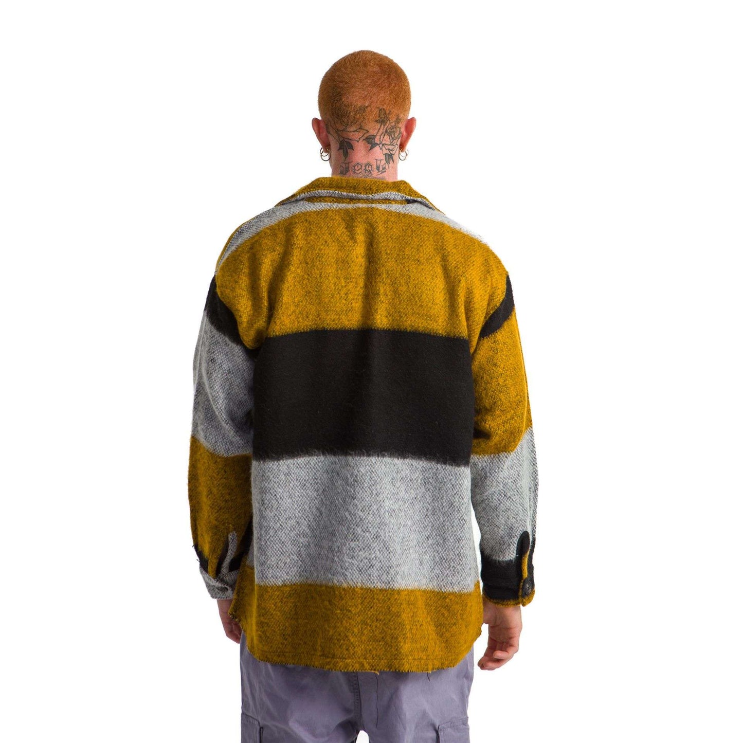 Simple Classic Plaid Jacket Orange Grey Black