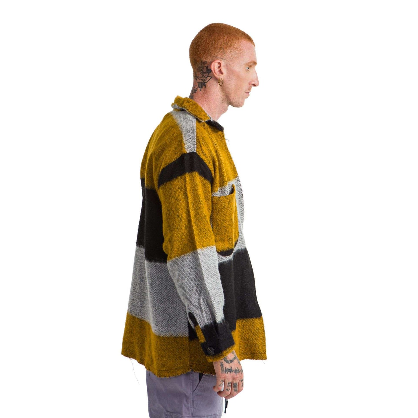 Simple Classic Plaid Jacket Orange Grey Black