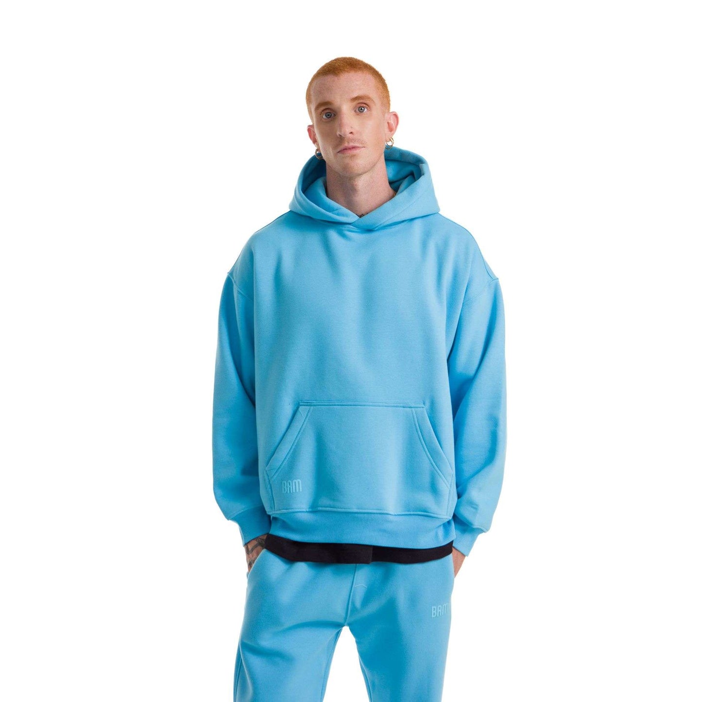 Sky Blue Heavy Melton Hoodie