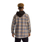 Vintage Hoodia Caro Plaid Jacket Blue Beige
