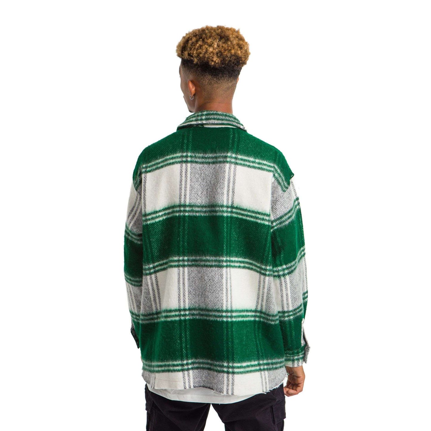 Vintage and Wool Zipped Green Plaid Jacket