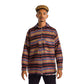 Vintage and Wool Zipped Plaid Jacket Wavy Lines