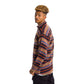 Vintage and Wool Zipped Plaid Jacket Wavy Lines