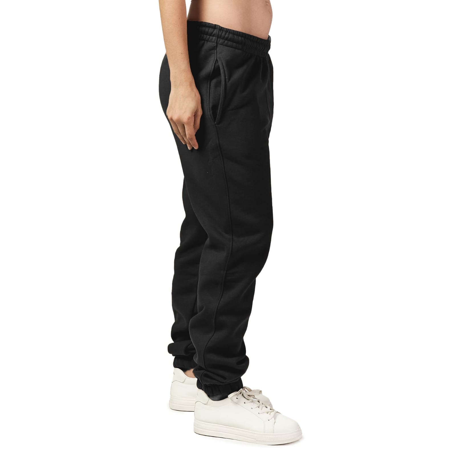 Women Black Heavy Melton Sweatpant