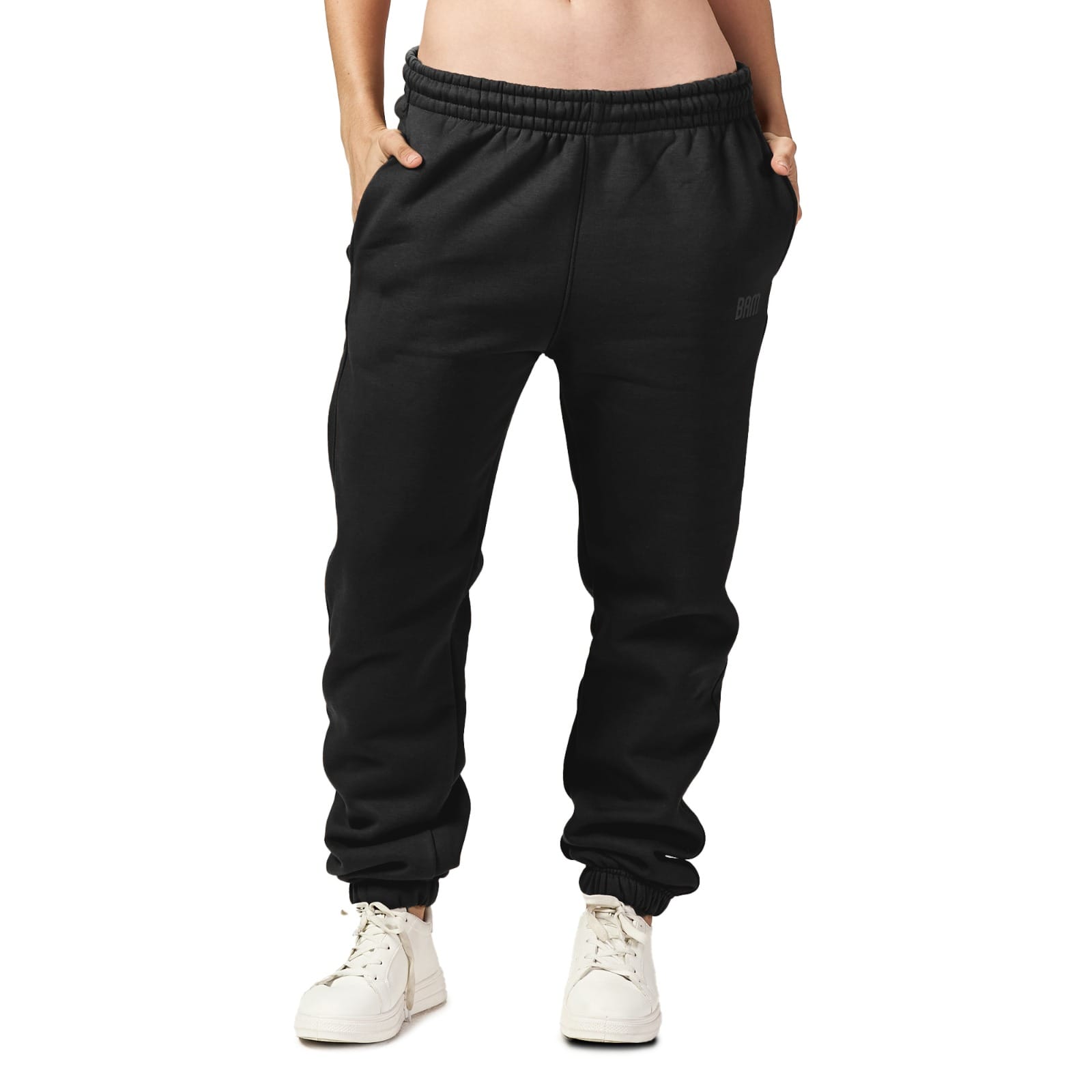 Women Black Heavy Melton Sweatpant