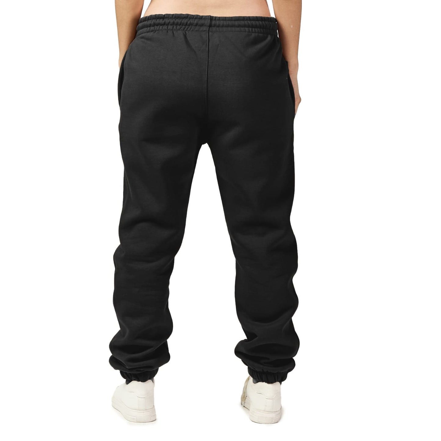 Women Black Heavy Melton Sweatpant