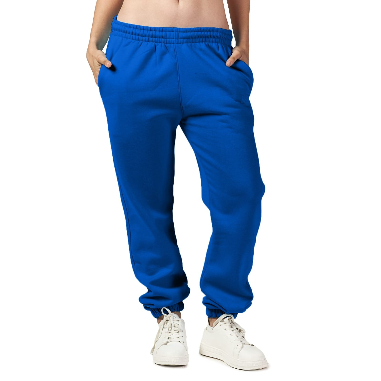 Women Blue Heavy Melton Sweatpant
