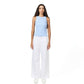 White wide leg cargo pant