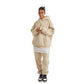 Women Beige Melton Plain Hoodies set