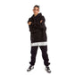 Women Black Melton Plain Hoodies set