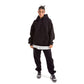 Women Black Melton Plain Hoodies set