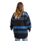 Women Black plaid jacket Blue striped