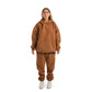 Women Brown Melton Plain Hoodies set