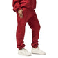 Women Burgundy Heavy Melton Sweatpant