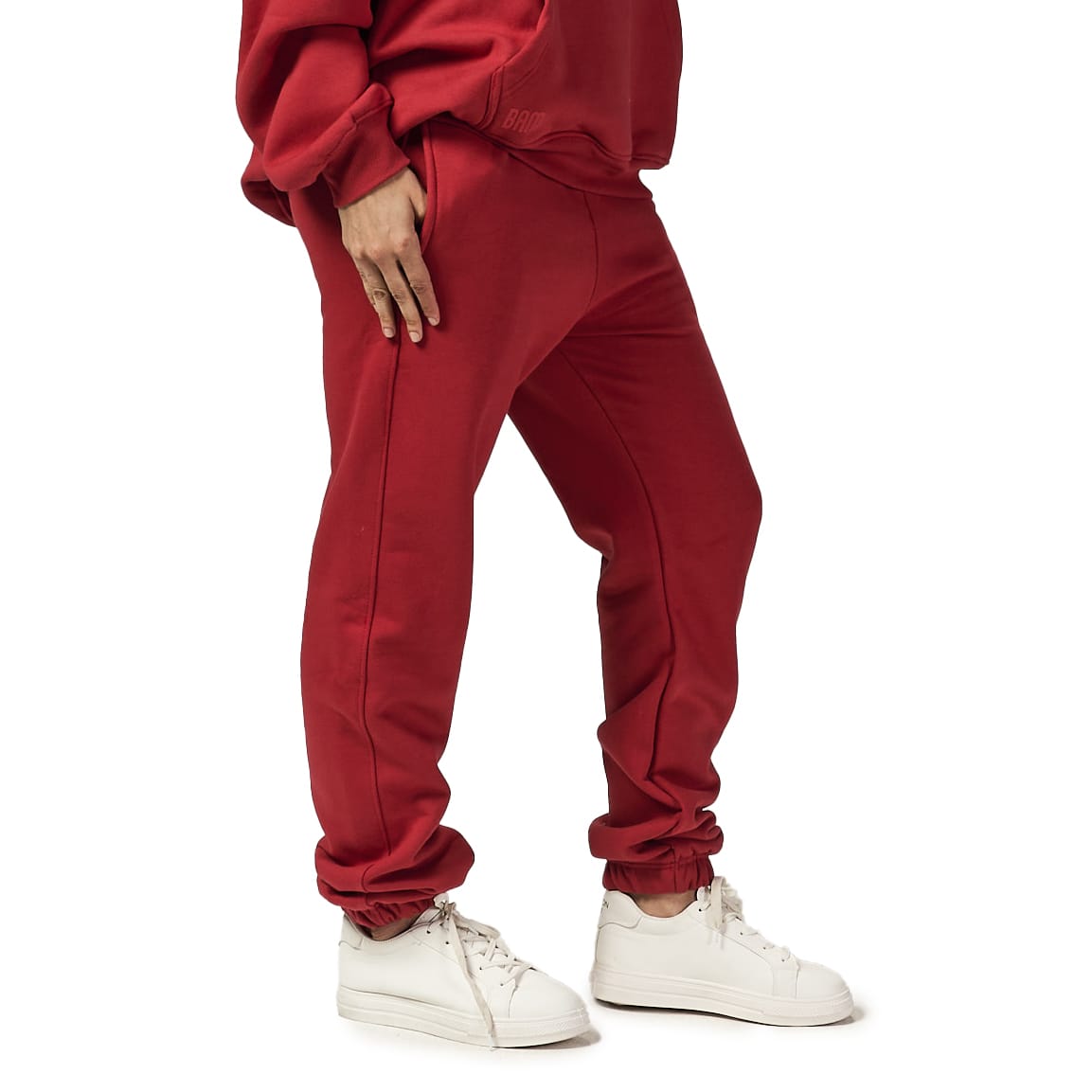 Women Burgundy Heavy Melton Sweatpant