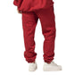 Women Burgundy Heavy Melton Sweatpant