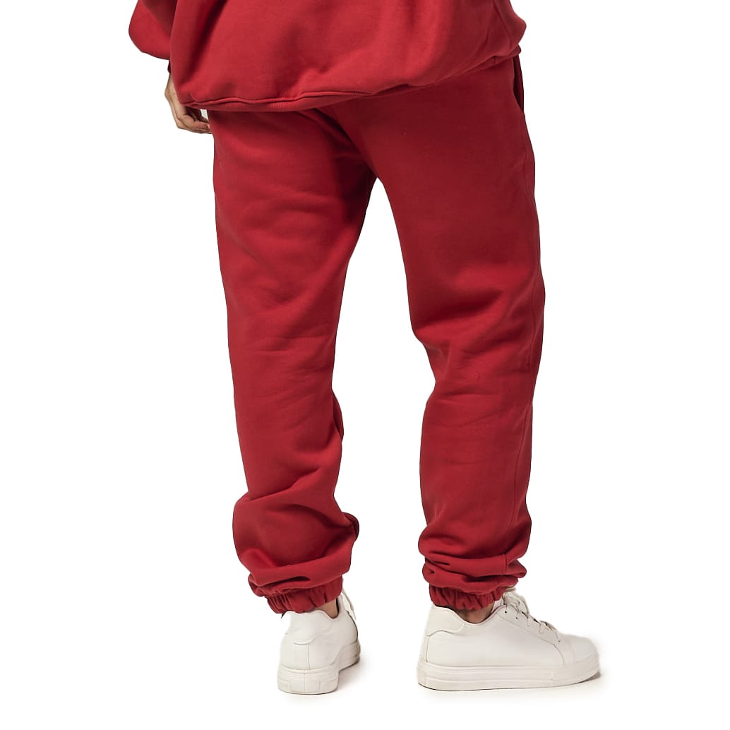 Women Burgundy Heavy Melton Sweatpant