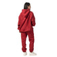 Women Burgundy Melton Plain Hoodies set