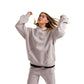 Women Light Grey Heavy Melton Hoodie