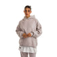 Women Light Grey Heavy Melton Hoodie