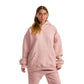 Women Pink Heavy Melton Hoodie